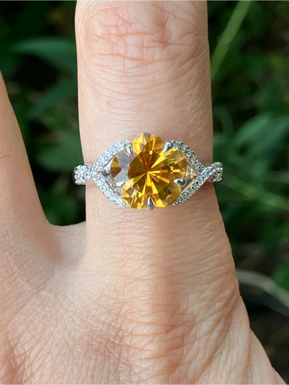 Brazilian Citrine Sterling Silver Ring Size 9